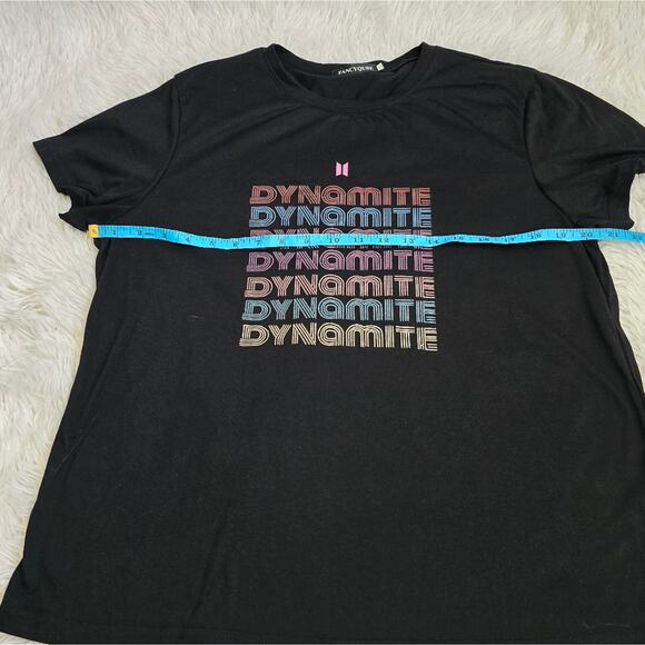 BTS Dynamite Logo Black Graphic Tee Women's Plus Size 2XL - Picture 7 of 10